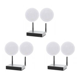 Pachet sonorizare stereo multiroom 3 zone cu 3x Arylic A30+ si 6 boxe de tavan INAKUSTIK Ambientone R1