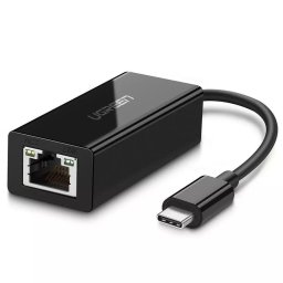 ADAPTOR RETEA Ugreen, "US236" extern, USB Type-C (T) la port 10/100/1000 Mbps RJ-45, negru "50307