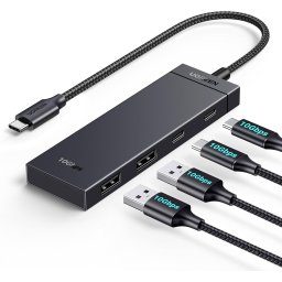 HUB USB extern Ugreen, CM806, USB Type-C 3.2 x 4, lungime 0.5 m, negru