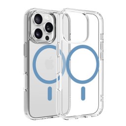 Husa transparenta Dviced pentru iPhone 16 Pro, MagSafe, albastru