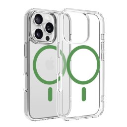 Husa transparenta Dviced pentru iPhone 16 Pro, MagSafe, verde