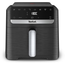 Friteuza cu aer cald Tefal Easy Fry Mega Compact EY8618E0 air fryer, 2020 W, capacitate 7.5 L, temperatura ajustabila, 8 programe, display digital, oprire automata, Negru