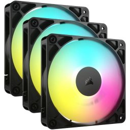 Set 3 Ventilatoare CORSAIR RS120, ARGB PWM, 120 mm, 420 - 2100 RPM, Negru