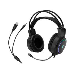 Casti Over-Ear TRACER GameZone GZ X1, 50 mm, iluminare RGB, cablu 1.9 m, microfon, Negru