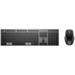 Kit tastatura si mouse wireless HP 720 Dual-Mode, reincarcabile ultra-rapid prin USB-C, autonomie de 2 luni, comutare intre dispozitive multiple (Bluetooth + Dongle), Negru