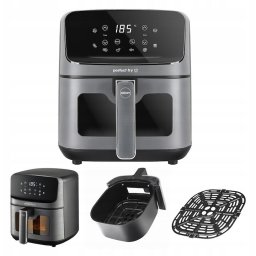 Friteuza cu aer cald Eldom Fritelo FR45, 4.2 l, Putere 1300 – 1500 W, 8 programe automate, Negru-Argintiu