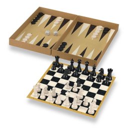 Joc Sah si Table, dimensiuni oficiale de concurs, rege 8.75 cm - Tikka, Varsta 14+ ani Alb-Negru