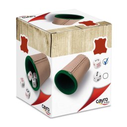 Poker cu zaruri Cayro, cu pahar din piele naturala si 5 zaruri de 16 mm