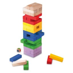 Joc turnul de lemn colorat, Block Block Cayro, varsta 5+ ani, Multicolor