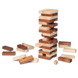 Joc turnul de lemn natural, Block Block Cayro, varsta 5+ ani, 54 piese, Lemn natur