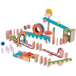 Tooky Toy: Pistă domino din lemn