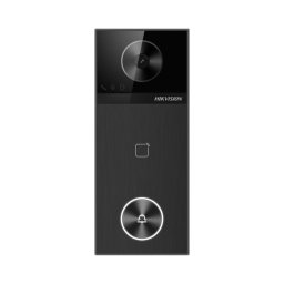 Post videointerfon de exterior WI-FI Hikvision DS-KV6114-WBE1, montaj aparent, camera HD 4MP, WDR, unghi vizualizare: orizontal: 150° vertical: 75°, iluminare IR: 3m, cititor de card incorporat mifare M1 13.56 MHz, microfon omnidirectional si difuzor