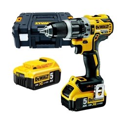 DeWalt - DCD796P2 - Masina de gaurit si insurubat cu percutie cu 2 acumulatori si incarcator, Li-Ion, 18 V, 5 Ah, 70 Nm, motor fara perii, led iluminare, valiza speciala