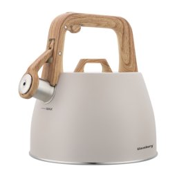 Ceainic cu fluier Klausberg KB-7917, 2,5 l, Maner izolat termic, Inductie, Bej