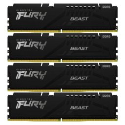 Kit Memorie RAM Kingston Fury Beast Black Intel XMP 3.0 KF556C40BBK4-128, 128GB, DDR5-5600MHz, CL40, Quad Channel