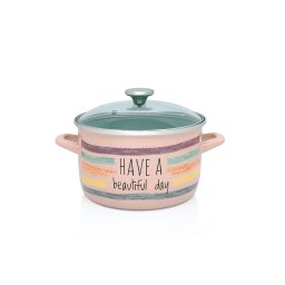 Oala 5l cu capac Divan Dan rosu Metalacemail/22cm/5l