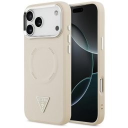 Husa Husa pentru iPhone 17 Pro Max - Guess Hardcase Triangle Logo MagSafe (GUHMP17XPSDTSCME) - Beige