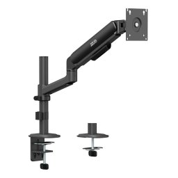 Monitor Mount/Hanger, Gas Spring, 17"-32", 1-10 kg, Matte Black, Max. VESA 100x100, ER-691 B