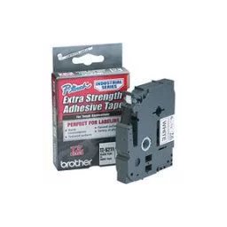 Bandă laminată/puternic adezivă Brother TZS211, 8m/6mm negru/alb