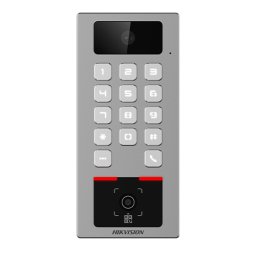 Terminal control acces si interfon Hikvision, card M1/DESFire, PIN, QR, Bluetooth, Wi-Fi, PoE, IP65, IK09, DS-K1T502DBWX-CQRE1