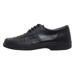Pantofi barbati, Otter, OT27823V-01-N-Negru, casual, piele naturala, perforati, cu talpa joasa, negru (Marime: 42)