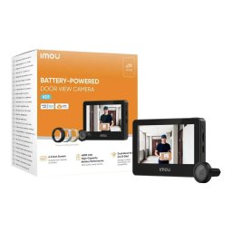 Accesorii Supraveghere IMOU VD1 Vizor de Usa cu Camera 5MP si cu Ecran Interior 4.3Inch Detectare Persoane Wi-Fi Negru