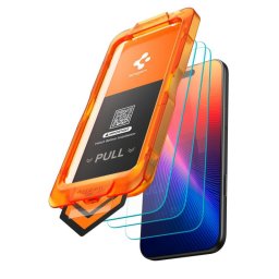 Folie Protectie Spigen GlastR Align Master Slim Apple iPhone 17 Pro Max Sticla Securizata Full Glue Set 3 bucati