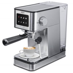 Aparat de espresso 7-în-1 Camry CR 4389, 1200 W, 20 bar, 1,7 l, control PID, panou LCD tactil, încălzire cești, extracție la rece, oțel inoxidabil