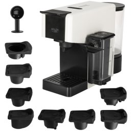 Espressor 8 în 1 pentru capsule și cafea măcinată Adler AD 4391, 1400W, 20 bar, 0.8 L, Sistem de lapte, Alb/Negru