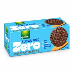 Biscuiți digestivi Gullon Zero cu ciocolată neagră, fără zahăr, 270 g