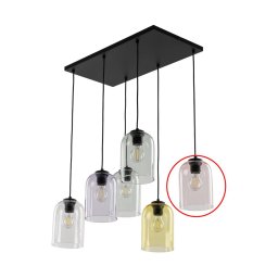Sticlă de schimb pentru candelabru E27, diametru 14 cm, roz fumuriu