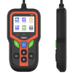 Tester diagnoza auto Techstar V321 OBD2 cu functii avansate test baterie, citire/sterge erori motor, flux de date, detectare sonda O2, raport QR, ecran color