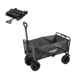 Carucior de plaja pliabil Leziter premium, 100 kg, roti mari, gri