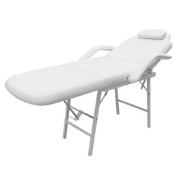 Pat cosmetica reglabil, alb, piele artificiala GartenMobel Dekor