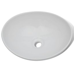 Chiuveta ceramica, 40 x 33 cm, oval, alb GartenMobel Dekor