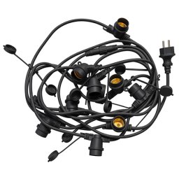 Ghirlanda luminoasa LED exterior 10 m cu 10 becuri E27, lumina calda 2700K