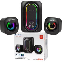 Boxa portabila 2.1 computer gaming with subwoofer RGB LED Negru