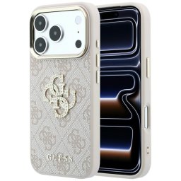 Husa Husa pentru iPhone 18 Pro / iPhone 17 Pro - Guess Hardcase 4G Big Strass Logo (GUHCP18L6P4DSMLP) - Pink