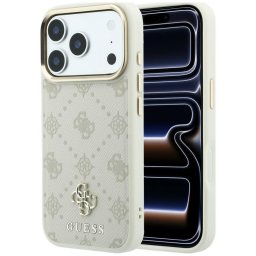 Husa Husa pentru iPhone 18 Pro Max / iPhone 17 Pro Max - Guess Peony 4G Small Logo MagSafe (GUHMP18X6PGS4NPE) - Beige