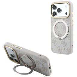 Husa Husa pentru iPhone 18 Pro Max / iPhone 17 Pro Max - Guess Ring Stand Classic Logo MagSafe (GUHMP18X6PS4RSCLP) - Pink