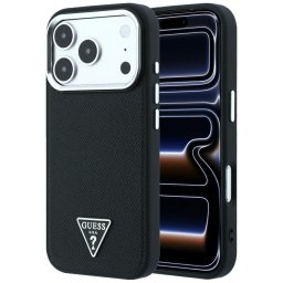 Husa Husa pentru iPhone 18 Pro Max / iPhone 17 Pro Max - Guess Grained Triangle Logo MagSafe (GUHMP18XPGSMTLSK) - Black