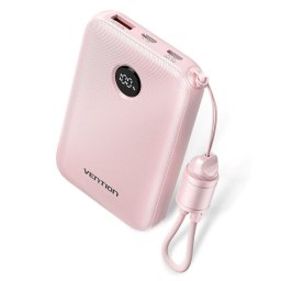Baterie externa 2x USB-C 1x USB-A, 10000 mAh, 22.5 W, USB-C, USB-A – Roz