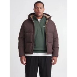 Jack & Jones Plus Geaca barbati big sizes, cu gluga, Regular fit, JJGALAXY, Maro inchis (SELECTATI MARIMEA: 6XL)