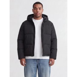 Jack & Jones Plus Geaca barbati big sizes, cu gluga, Regular fit, JJGALAXY, Negru (SELECTATI MARIMEA: 7XL)