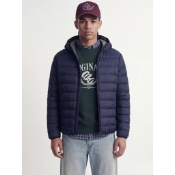 Jack & Jones Jacheta barbati, PUFFER, cu puf de rata, Regular fit, JJEBERG, Bleumarin inchis (SELECTATI MARIMEA: XL)