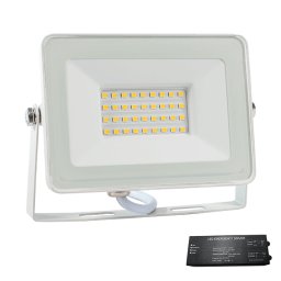 Proiector, LED, VEGA30, Slim, 30W, 3000K, Alb, + Kit Emergenta, IP65