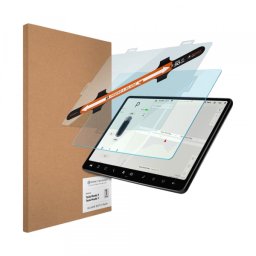 Folie Protectie Spigen GlastR EZ FIT Anti-Glare pentru Navigatie Tesla 3 (2021 - 2023), Sticla Securizata AGL04338