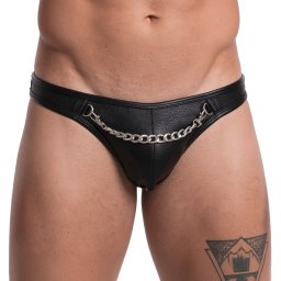 Svenjoyment Stylish Imitation Leather Thong 2111810 Black M
