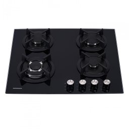 Plita Incorporabila Heinner HBH-S584WI-GBK | 4 Arzatoare Gaz, WOK, Aprindere Electrica, Neagra