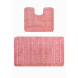 Set 2 Covorase pentru Baie, Roz, 60 x 100 cm, 50 x 60 cm, Antiderapante, Ethnic 2580